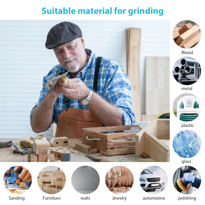 24 PCS Sand Paper, Wet Dry Sand Paper Variety Pack Sandpaper 12 Grits Assorted for Wood Metal Sanding, 120/150/180/240/320/400/600/800/1000/1500/2500/3000 Grit