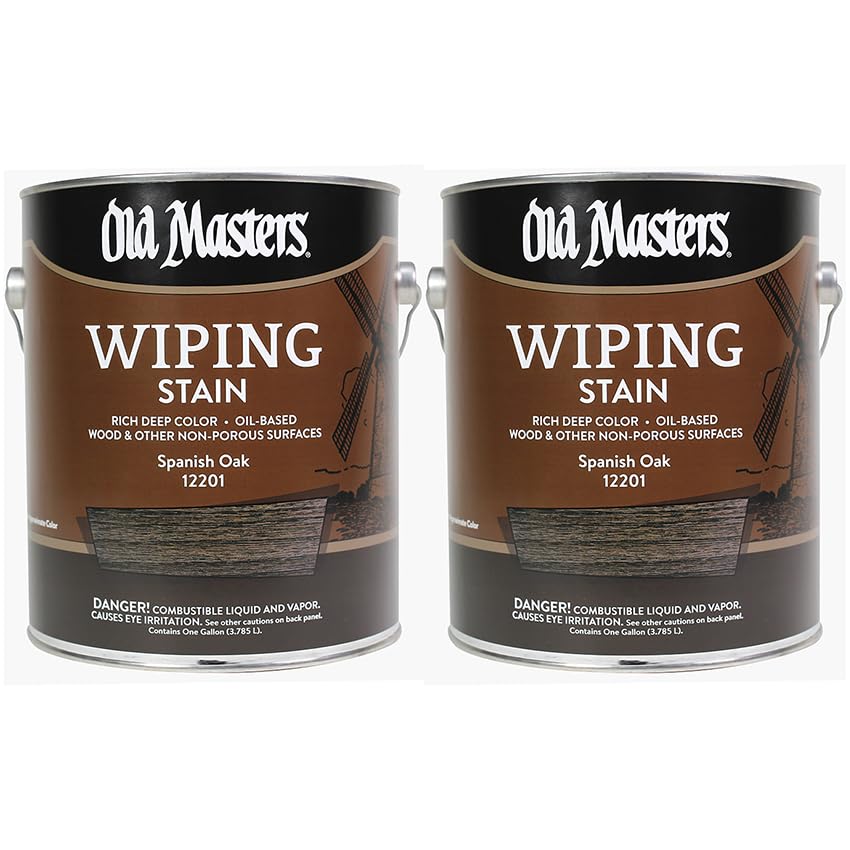 2 Pack of 1 gal Old Masters 12201 Spanish Oak Old Masters Oil-Based Wiping Stain - color: Spanish Oak, size: 1 Gallon