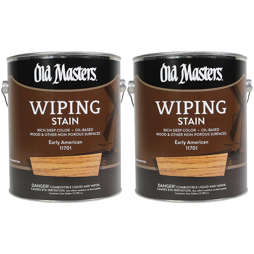 2 Pack of 1 gal Old Masters 11701 Early American Old Masters Oil-Based Wiping Stain - color: Early American, size: 1 Gallon