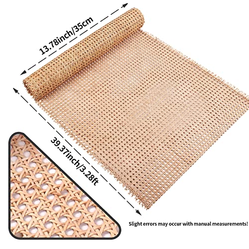 14" Width Cane Webbing 3.3Feet,Natural Rattan for Caning Projects - size: 14"Wx40"L(3feet)