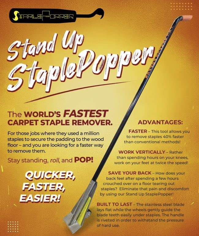 – Stand Up Carpet Staple Remover Tool | Heavy Duty Staple Puller Hand Tool for Carpet, Upholstery & Flooring | Professional Staple Remover Stick for DIY & Contractors - style: Stand Up