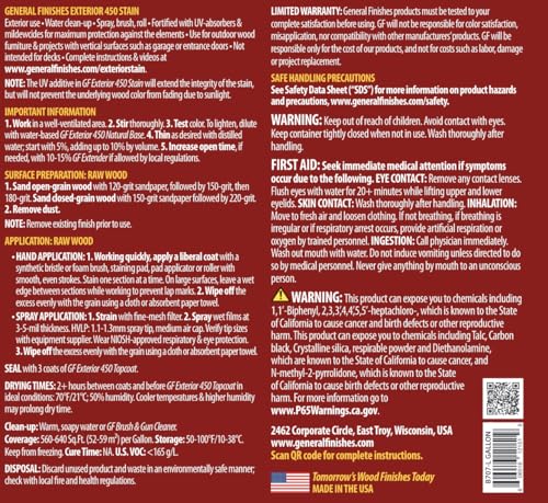 General Finishes Exterior 450 Water Based Wood Stain, 1 Gallon, Mesquite - color: Mesquite, size: 1 Gallon