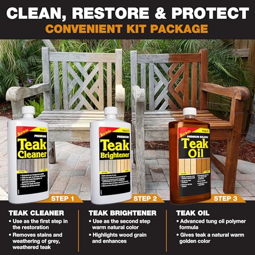 STAR BRITE Teak Oil, Premium Teak Care & Restoration - style: 16 OZ Kit