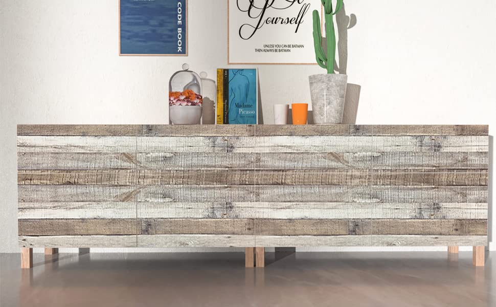 Yun-aeon Natural Wood-Grey Contact Paper Peel and Stick Wallpaper - color: Natural Wood-grey, size: 17.3" x 80"