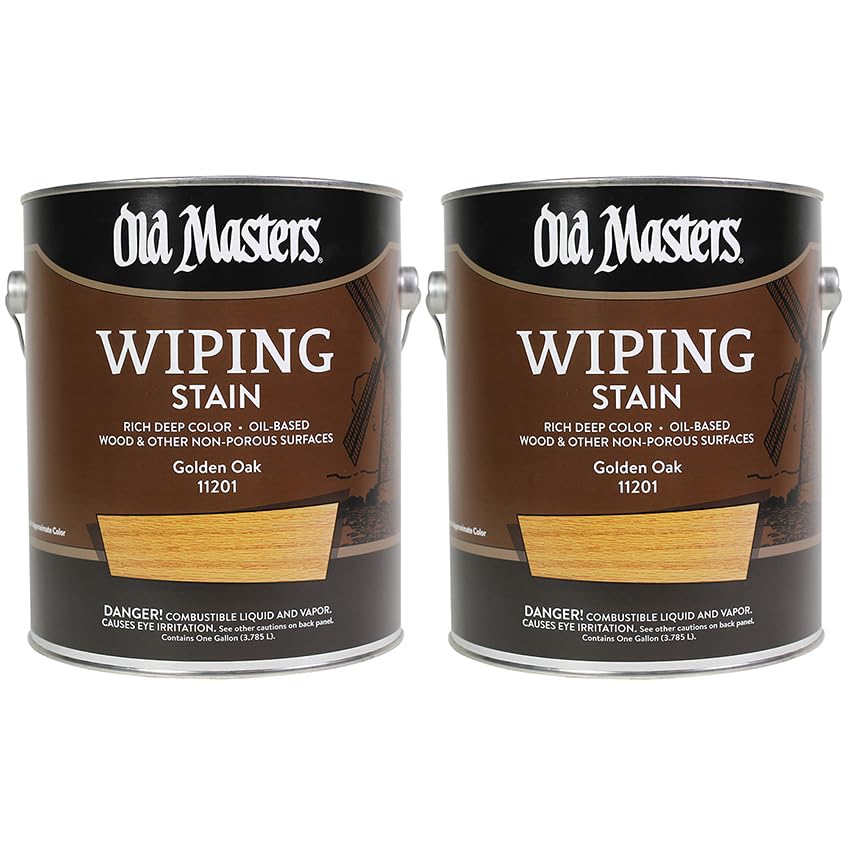 2 Pack of 1 gal Old Masters 11201 Golden Oak Old Masters Oil-Based Wiping Stain - color: Golden Oak, size: 1 Gallon