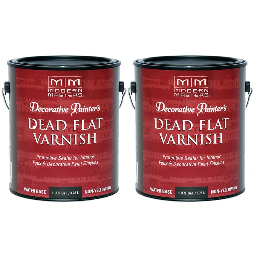 2-Pack of 1 gal Modern Masters DP609 Clear Decorative Painter's Acrylic Dead Flat Varnish