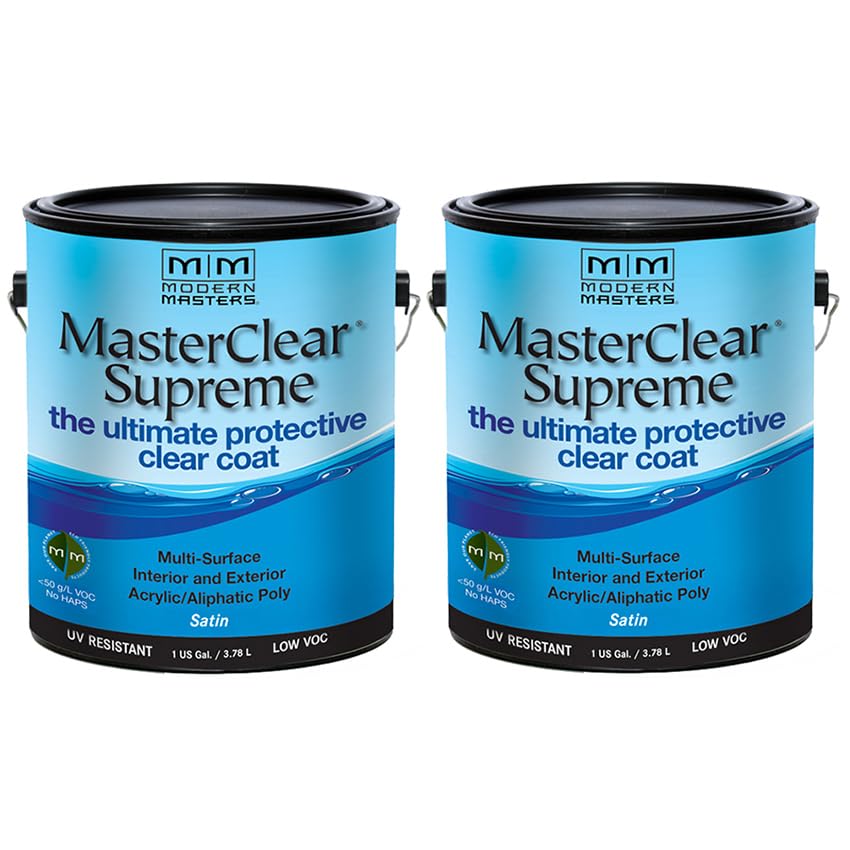 2 Pack of 1 gal Modern Masters MCS902 Clear MasterClear Supreme Protective Clear Coat, Satin - size: 1 Gallon (Satin)