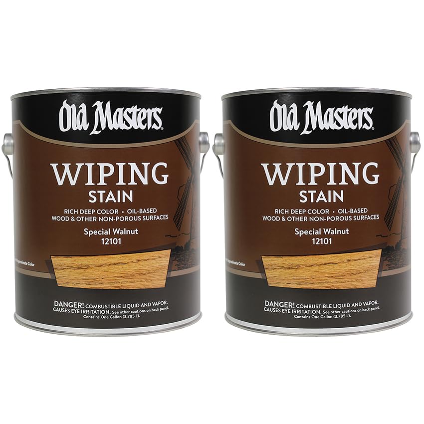 2 Pack of 1 gal Old Masters 12101 Special Walnut Old Masters Oil-Based Wiping Stain - color: Special Walnut, size: 1 Gallon