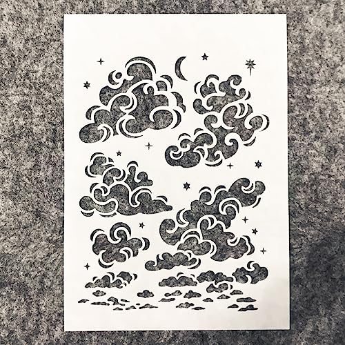TIAMECH A4 Reusable Cloud Stencil for Painting - style: Cloud