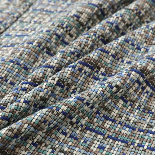 OctoRose Thick Linen Blue Grey Mixed, 1 Yard (36x59 inch) Upholstery Sewing Fabrics for Sofa, Futon, Box Cushion, Daybed Mattress Cut by The Yard (Linen-Blue/Grey, 1 Yard) - color: Linen-blue/Grey