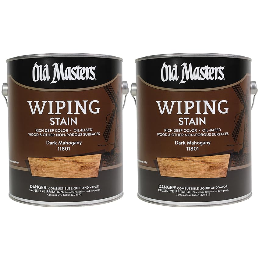 2 Pack of 1 gal Old Masters 11801 Dark Mahogany Old Masters Oil-Based Wiping Stain - color: Dark Mahogany, size: 1 Gallon