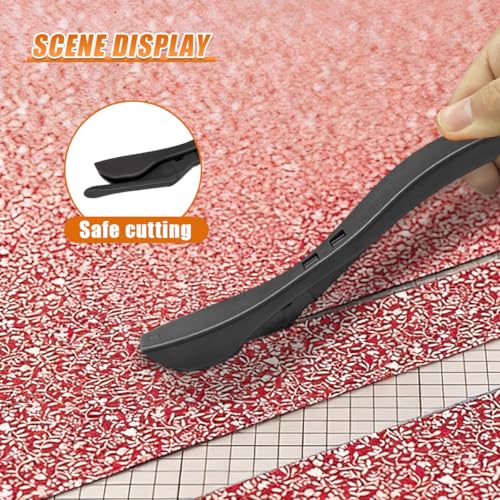 3PCS Car Wrapping Paper Cutter with 10 Replaceable Blades (Black) - color: Black