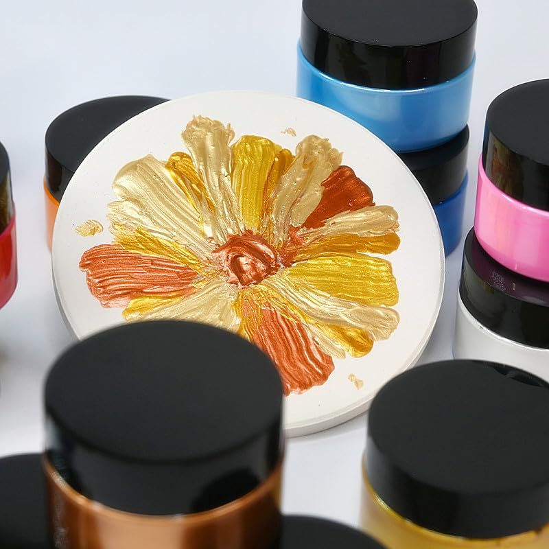 Shimmer Metallic Acrylic Paint Chalk Paste 1.7oz/50ml, Ideal for Wood/T-Shirts/Glass/Stone, DIY Crafts Projects Glitter Pearlescent Golden Pigment Suitable for Beginners Artists (Pearlescent Pink) - color: Pearlescent Pink