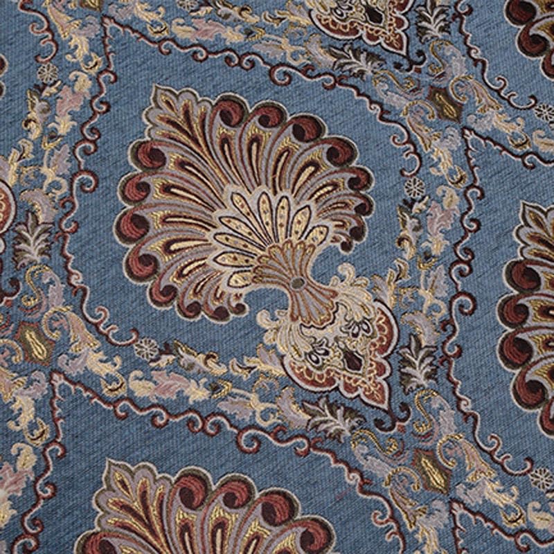 TinaKim Thick Chenille Damask Fabric, for Chair Couch Pillow Tablecloth Material DIY Repair (Blue Peacock, 1 Yard) - color: Blue Peacock, size: Cut by the yard