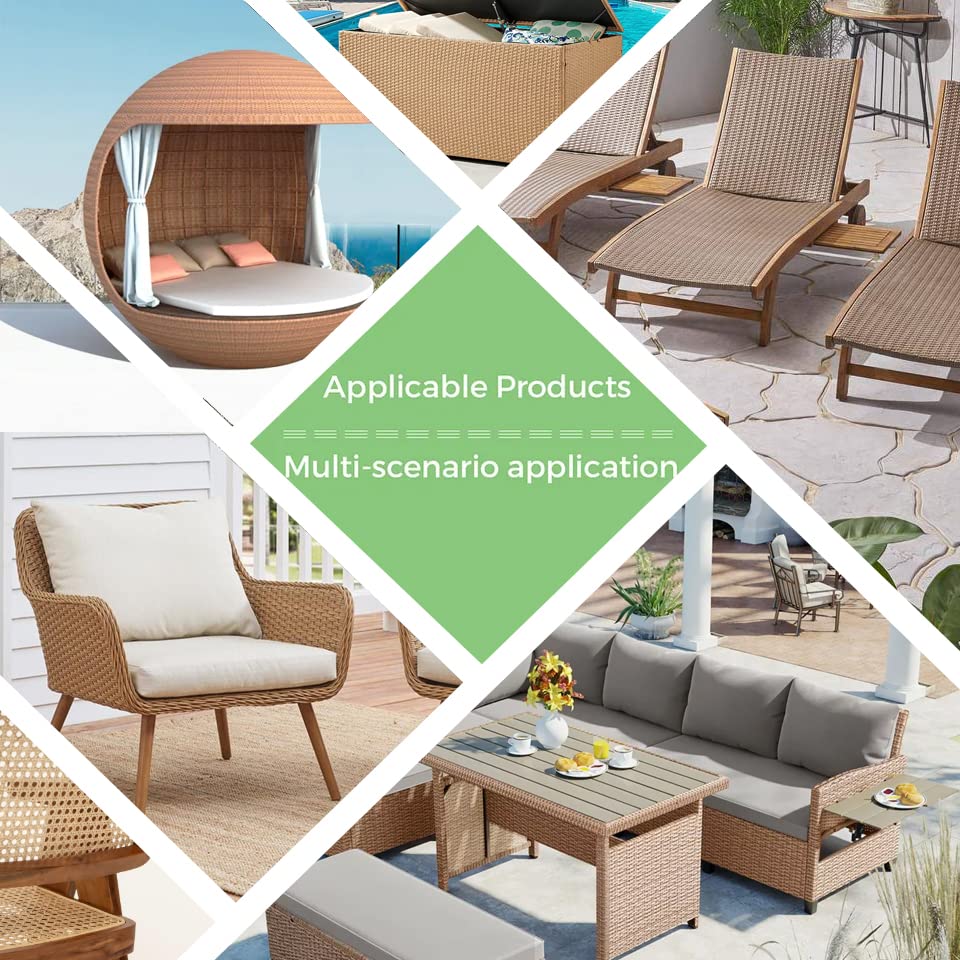 130 Ft Plastic Wicker Repair Supplies, Wicker Repair Kit, Synthetic Rattan Material for Patio Chair Repair Flat Wicker Furniture Repair Replacement (Light Wood Grain) - color: Light Wood Grain, size: 0.55 Lbs