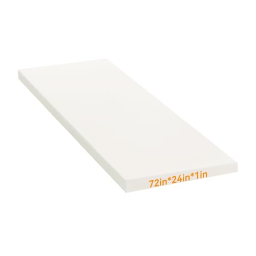 ROFIELTY Upholstery Foam Padding 1" x 24" x 72" (3PC), High Density Foam for Couch Cushion Replacement & DIY Furniture Repair - size: 72"×24"×1"