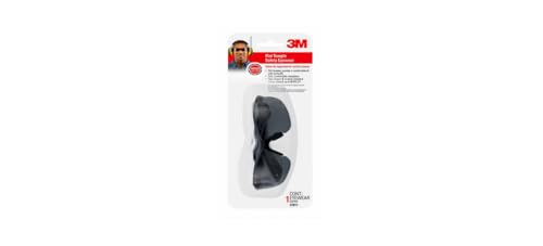 3M Flat Temple Safety Eyewear Anti-Scratch, Black/Grey, Grey Lens, 1-Pair