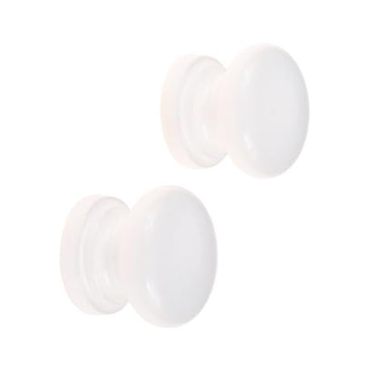 dophee 10Pcs Mini Round Wooden Knobs for Drawer Cabinet, 0.94"x0.87", White - color: White