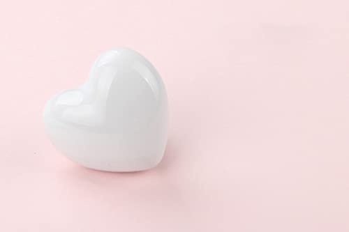 HUAMULAN Ceramic Knobs Heart Shape Cabinet Dresser Pulls Door Handle 15 PCS - color: LS154-White-15PCS