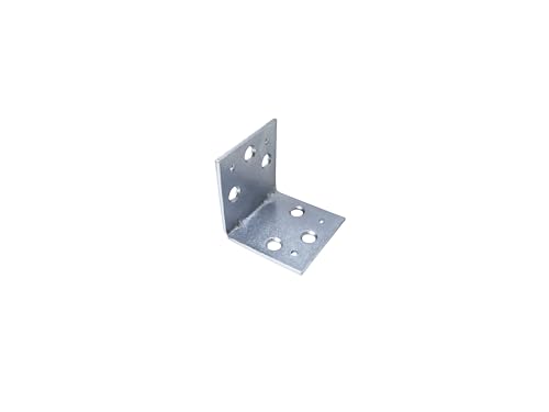 QCAA Double Wide Angle Bracket Corner Brace Thicker Reinforced Steel Construction, Zinc Plated, 1-1/2"x1-1/2 x1-1/2 x1.8 mm, Made in Taiwan, 10 Pack - color: Zinc(Wide 1-1/2"), size: 10 Pack