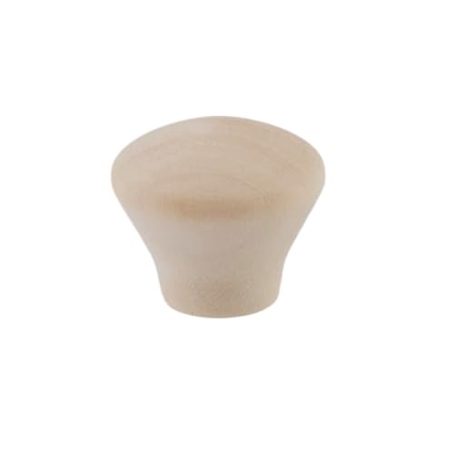50pcs Unfinished Wood Drawer Knobs, Round, 18 x 15mm/0.71" x 0.59"