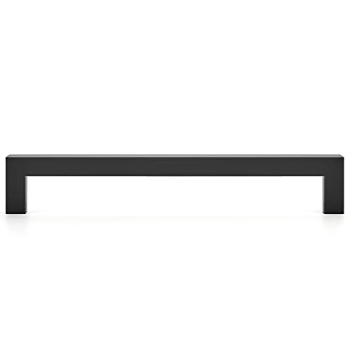 Ravinte Matte Black Kitchen Square Cabinet Handles 7-1/2 Inch 5 Pack - color: Black