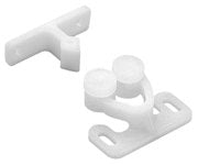 Pro Pack of 5Pcs, Plastic Double Roller Catches, 7.0 Lb., White,