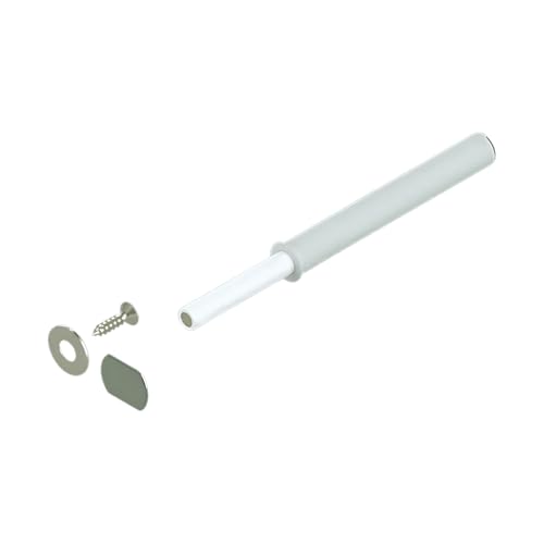 Blum Tip-On Long Version 956A1004 with Adapter Plate - Push to Open Cabinet Hardware - Silk White - Screw Mount Touch Latch Set