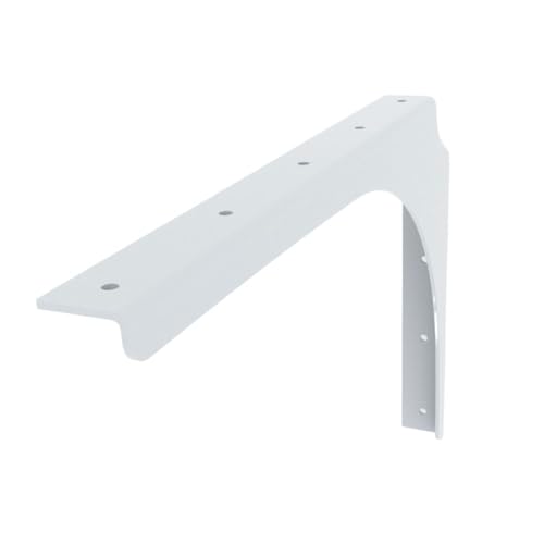 Iron Supports Universal Heavy-Duty Commercial Bracket - Industrial Support Brackets - Steel Mounting Bracket for Shelves, Vanities, Buffets, Desks (White - 12" Deep x 8" High, Right Hand) - color: White (Right Hand), size: 12" Deep x 8" High