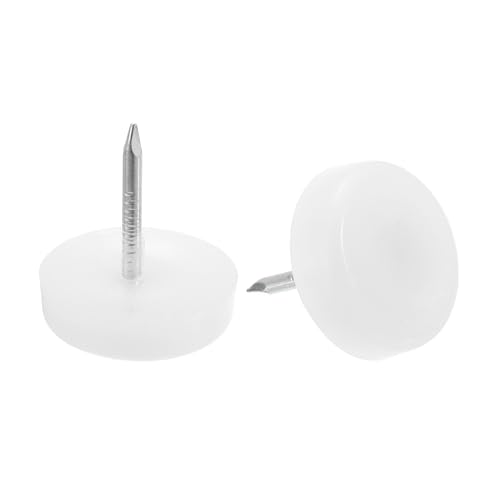 uxcell Nail on Furniture Glides, 25pcs 17.5mm Plastic Furniture Feet Sliders Chair Leg Floor Protectors for Wooden Furniture, White