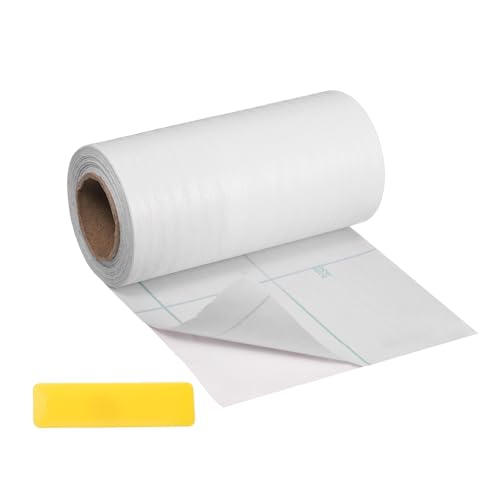 uxcell Wood Tape, 5 Inch x 16ft Self-Adhesive Wood Grain Repair Tape Patch with Plastic Scraper for Baseboards, Doors, Windows, Floor Repair and Furniture Renovation, White - color: White, size: 5 Inch x 16ft