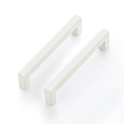 Ravinte White Square Cabinet Handles Drawer Pulls,5 Inch,5 Pack - color: White