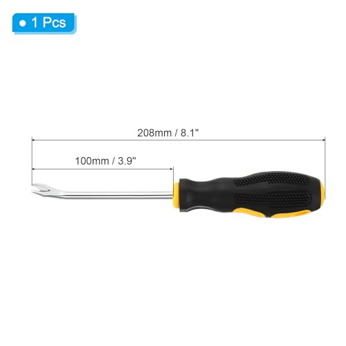 Upholstery Staple Remover, 4" V Curved Construction Staple Puller Staple Nail Tack Tool for Furniture Wooden Floor Photo Frame, Yellow