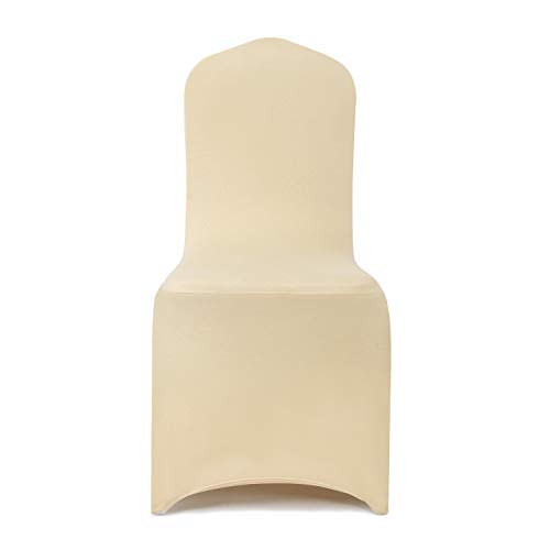 Peomeise Stretch Spandex Chair Cover for Wedding Party Dining Banquet Event (Champagne, 25) - color: Champagne, size: 25PCS