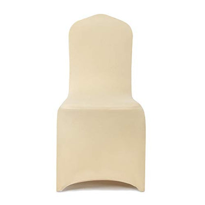 Peomeise Stretch Spandex Chair Cover for Wedding Party Dining Banquet Event (Champagne, 25) - color: Champagne, size: 25PCS