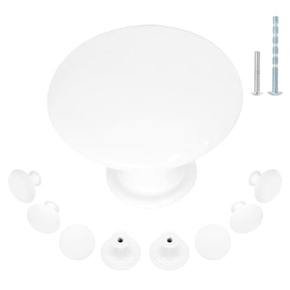 16 Pcs 30mm Antique White Kitchen Cabinet Knobs - color: White, size: 16 Pcs