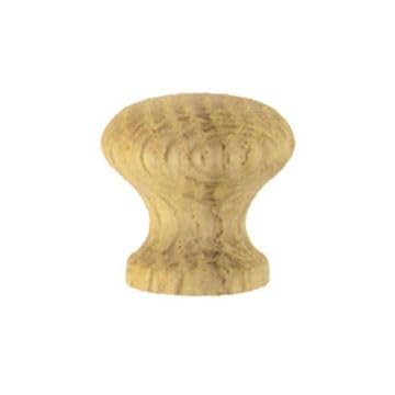 VAN DYKE'S RESTORERS Classic Round Oak Knob – Unfinished Solid Wood Pull for Cabinets, Drawers, and Furniture, Ready to Paint or Stain, Includes Mounting Screw, 3/4 - size: 3/4 in