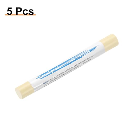 HARFINGTON 5pcs Wood Filler Sticks Wooden Wax Touch Up Furniture Repair Crayons for Scratch Hole Wood, Amber Maple - color: Amber Maple