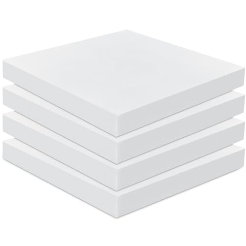 Frienda 4 Pack 3" x 20" x 20" Upholstery High Density Foam Cushion, White - color: White, size: 3" x 20" x 20"