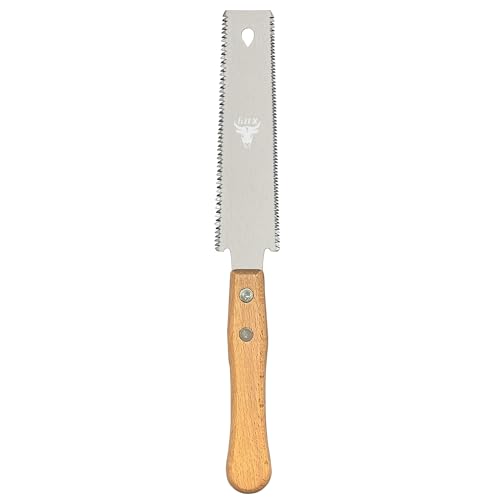 6 Inch Small Japanese Pull Saw Double Edge with Beech Handle