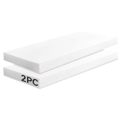 Ylymence High-Density Upholstery Foam, Furniture Padding for Sofa Cushion Replacement, DIY Cut Whole-Piece Indoor/Outdoor Foam Pads(72×24×1 Inch,White)2 Pack - size: 72*24*1, style: 2Pack