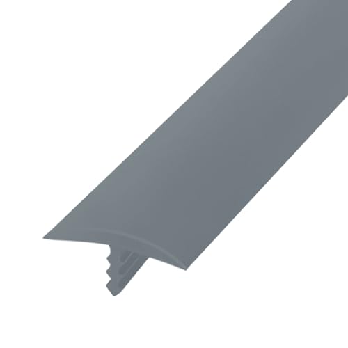 T Rubber Trim Molding, Fit 1 inch Edge, Shelf Edging Banding, Center Barb Tee Moulding for Tables, Floor Transition Strip, Machines Decorative, Gray, 20FT - color: Gray, size: 1inch (20Ft)