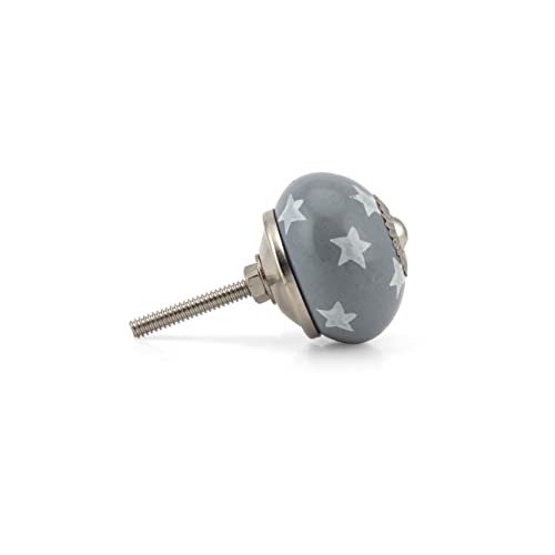 Craft Trade Handcrafted Ceramic Cabinet & Drawer Knobs – Kitchen Cabinet Hardware, Decorative Cupboard Handles & Dresser Knobs – Furniture Pulls (Grey, Set of 20) - color: Gray, style: 20