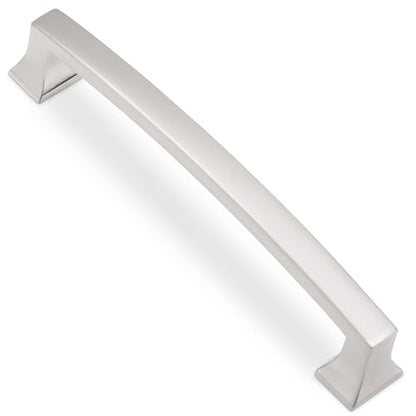10 Pack 5 Inch(128mm) Cabinet Pulls Brushed Satin Nickel Kitchen Cabinet Pulls Drawer Pulls Solid Cabinet Hardware - color: Brushed Satin Nickel, size: 5'' Hole Center(128mm)