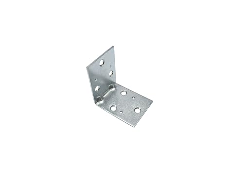 QCAA Double Wide Angle Bracket Corner Brace Thicker Reinforced Steel Construction, Zinc Plated, 2-1/2"x2-1/2 x1-1/2 x1.8 mm, Made in Taiwan, 10 Pack - color: Zinc(Wide 2-1/2"), size: 10 Pack
