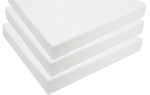 FoamTouch Upholstery Foam Cushion High Density (3pack) 4" Height x 24" Width x 24" Length Made in USA - size: 4x24x24(3pack)