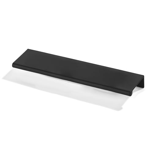 khtumeware 2 Pack 6 inch(152mm) Hole Center Black Finger Edge Pull Solid Zinc Drawer Pull Hidden Edge Treatment Hardware Matte Black Finger Pull Kitchen Drawer Hardware - color: Black, size: 6inch(152mm) hole center