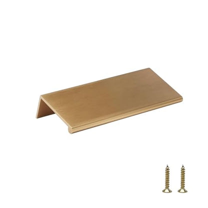 Rergy 10 Pack 3" Cabinet Pulls Champagne Bronze Finger Pulls for Cabinets - color: Champion Bronze, size: Hole Center: 3in(76mm)