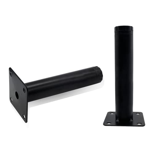 Bivethoi 4 PCS Black Adjustable Furniture Legs, 5 Inch / 127mm Metal - size: 5 Inch / 127mm