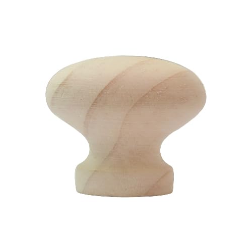 Unfinished Pine Wood Cabinet Knobs, 30mm Round, 8 Pack